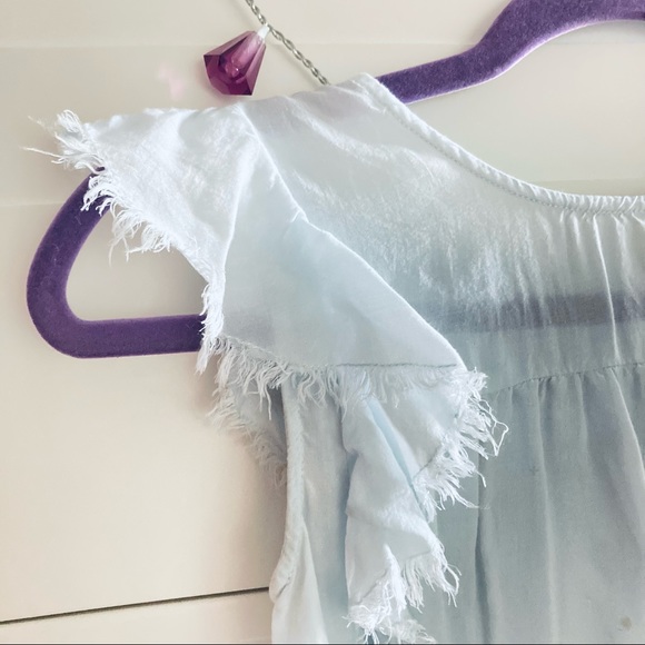 🌸3/$30🌸 Treasure & Bond Girls’ Turquoise Light Blue Ruffle Top 👚🫧 - Picture 3 of 6